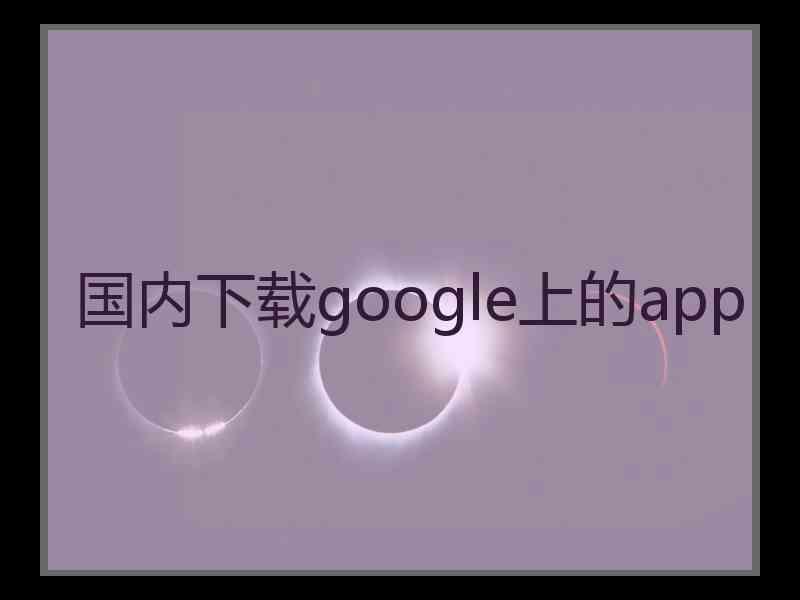 国内下载google上的app