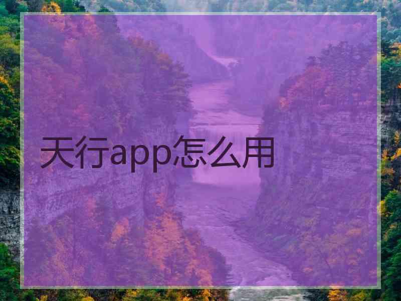 天行app怎么用