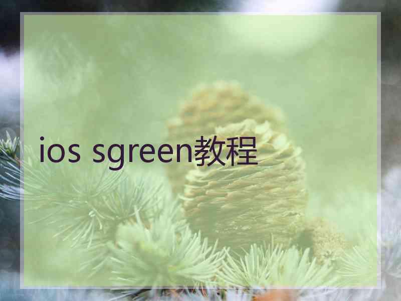 ios sgreen教程