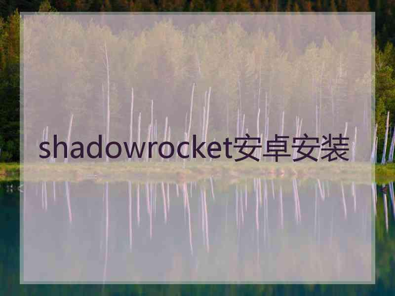 shadowrocket安卓安装