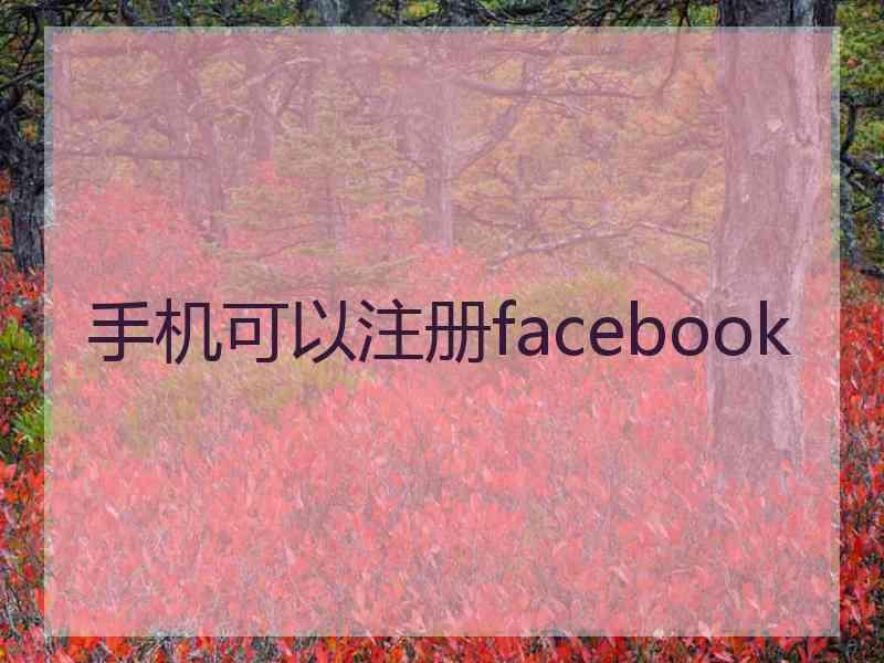 手机可以注册facebook