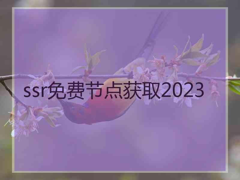 ssr免费节点获取2023