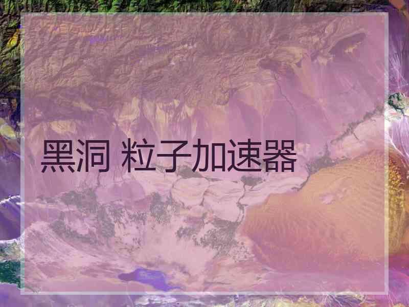 黑洞 粒子加速器