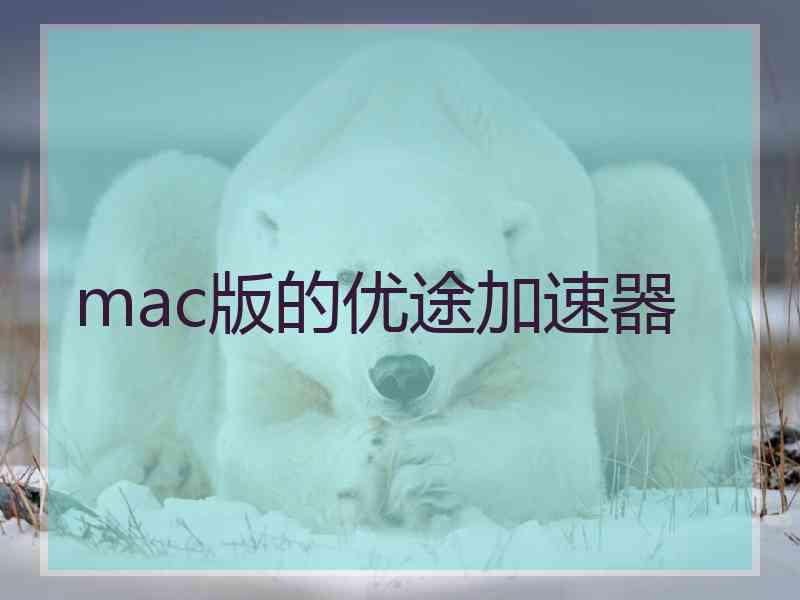 mac版的优途加速器