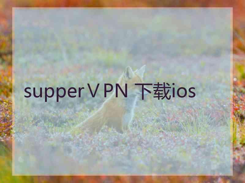 supperⅤPN 下载ios