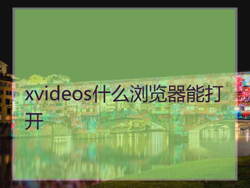 xvideos什么浏览器能打开