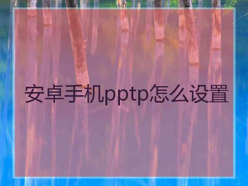 安卓手机pptp怎么设置