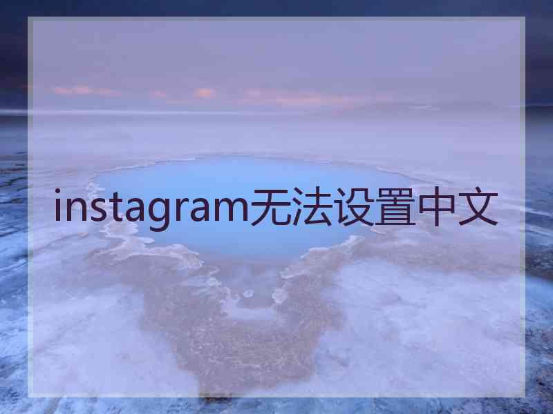 instagram无法设置中文