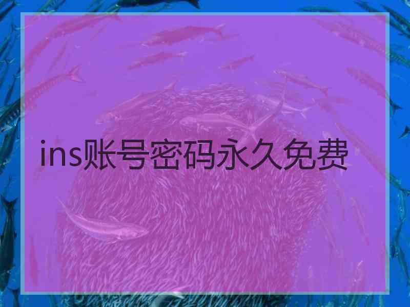 ins账号密码永久免费