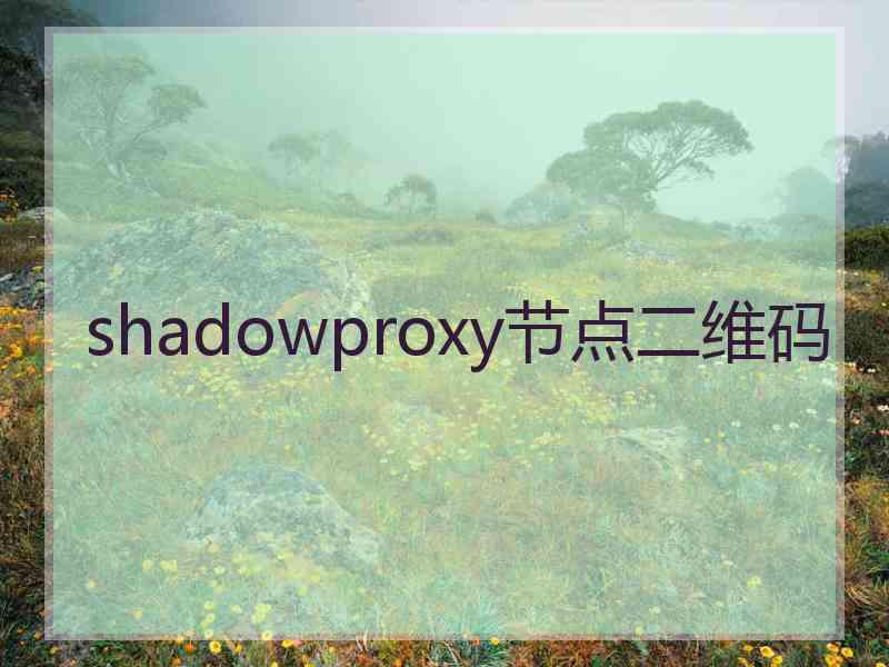 shadowproxy节点二维码