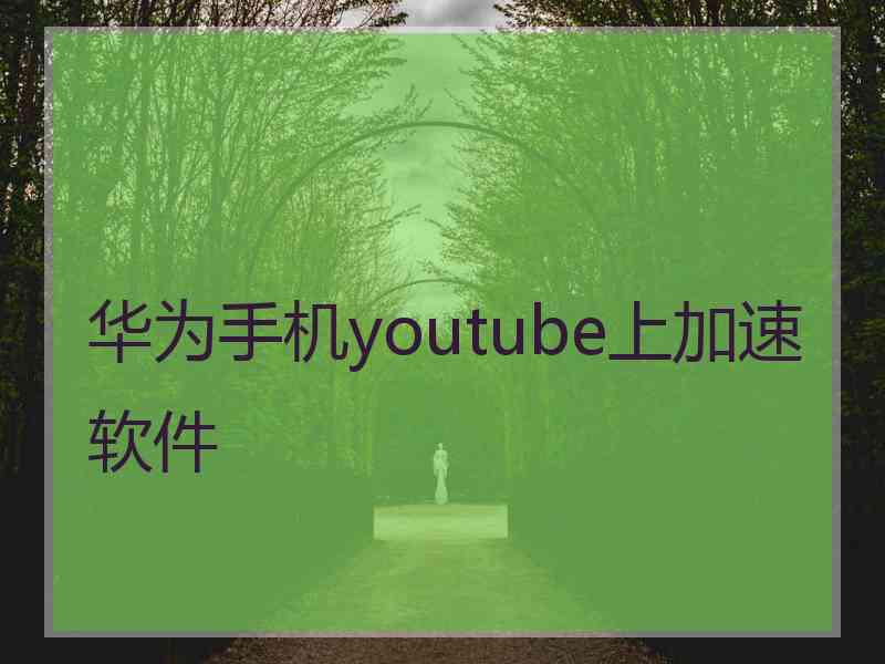 华为手机youtube上加速软件